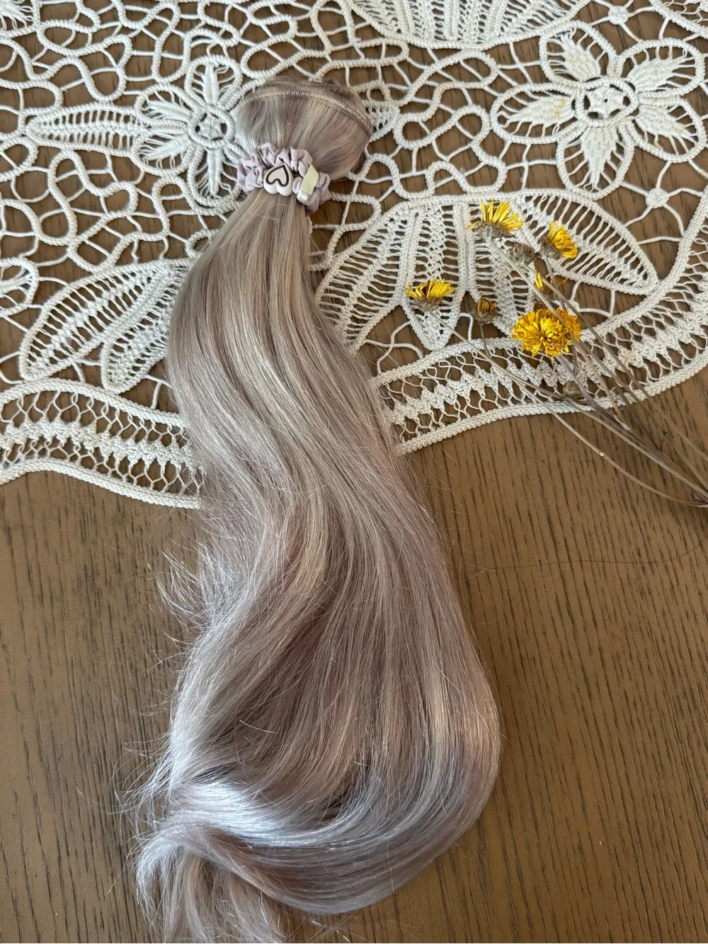 18” Human Hair Weft Hair Extensions  Weft | Platinum Ash Blonde - Picture 4 of 7